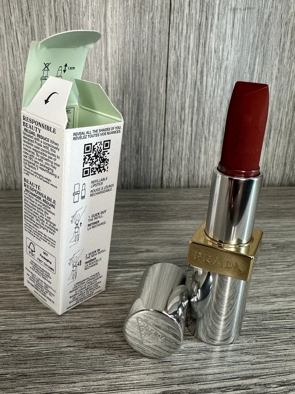Prada Monochrome Hyper Matte Lipstick -B03 Mahogany
